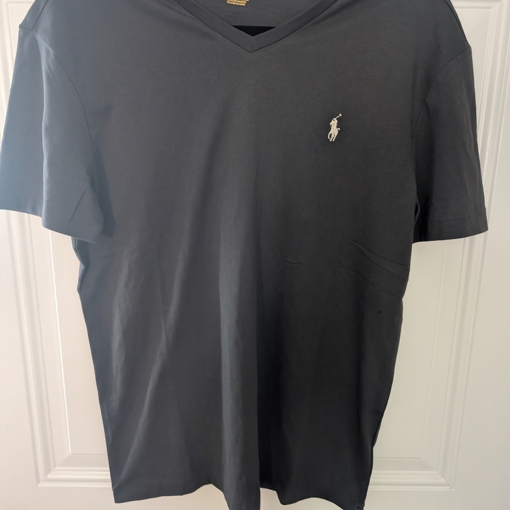 Polo by Ralph Lauren Men's Charcoal V-Neck Tee